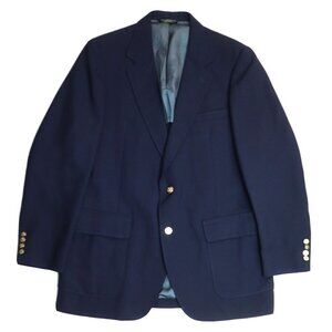VINTAGE NAVY BLUE BLAZER JACKET W/ GOLD TONE BUTTONS - ANTHONY FOXX - SIZE 42